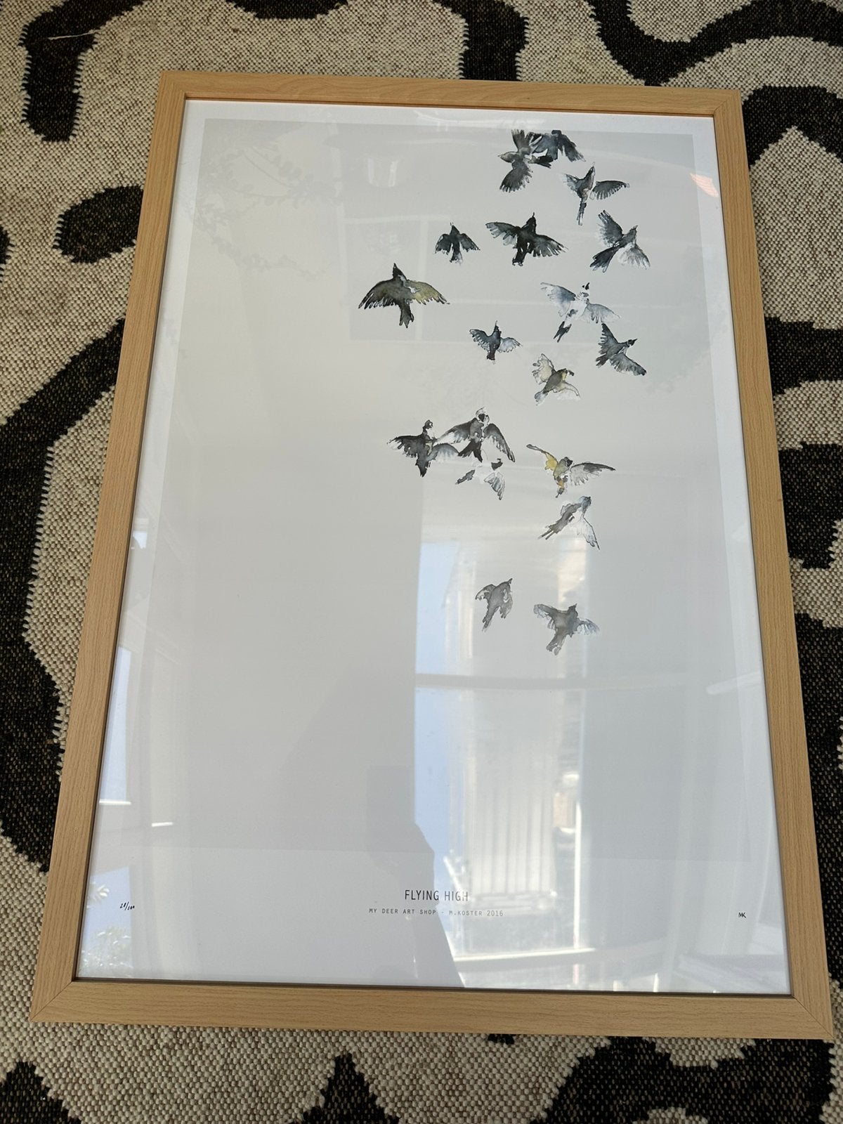 My Deer Art Shop Print ‘Flying High’ Maaike Koster, Huis en Inrichting, Ophalen, Zo goed als nieuw, Glas