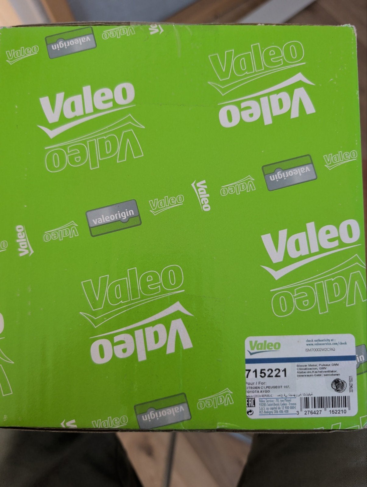 Valeo Kachelventilator 715221 voor Citroën C1 etc, Auto-onderdelen, Motor en Toebehoren, Ophalen of Verzenden