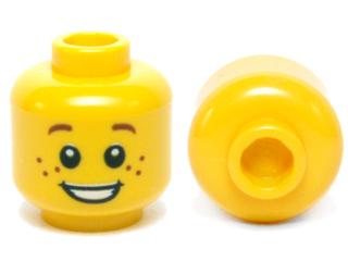 Lego Castle Gezicht Yellow Minifigure, Head Child Brown, Lego, Nieuw, Ophalen of Verzenden, Losse stenen