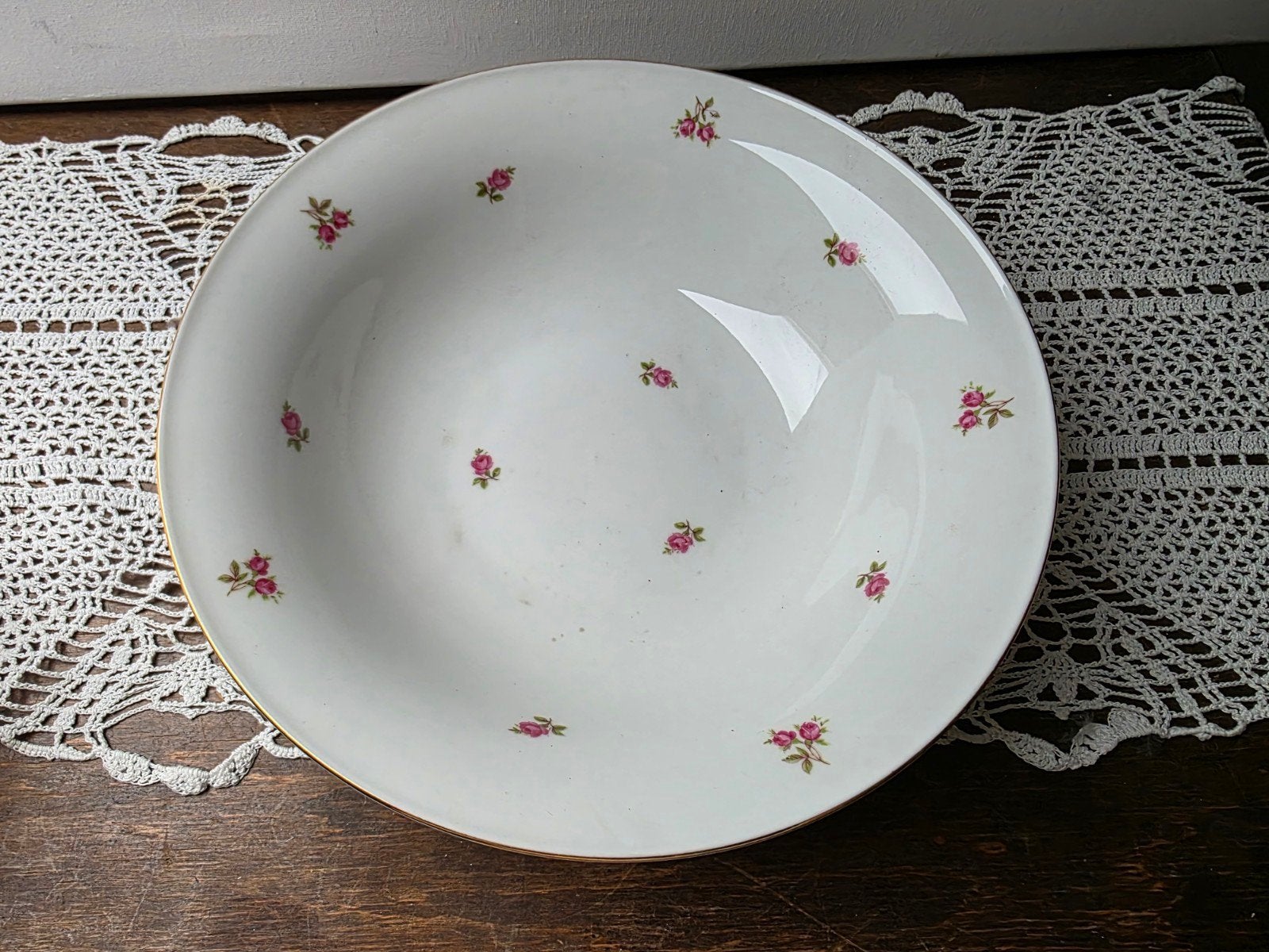 Diepe schaal / saladekom roosjes Rosette Mitterteich, Ophalen of Verzenden