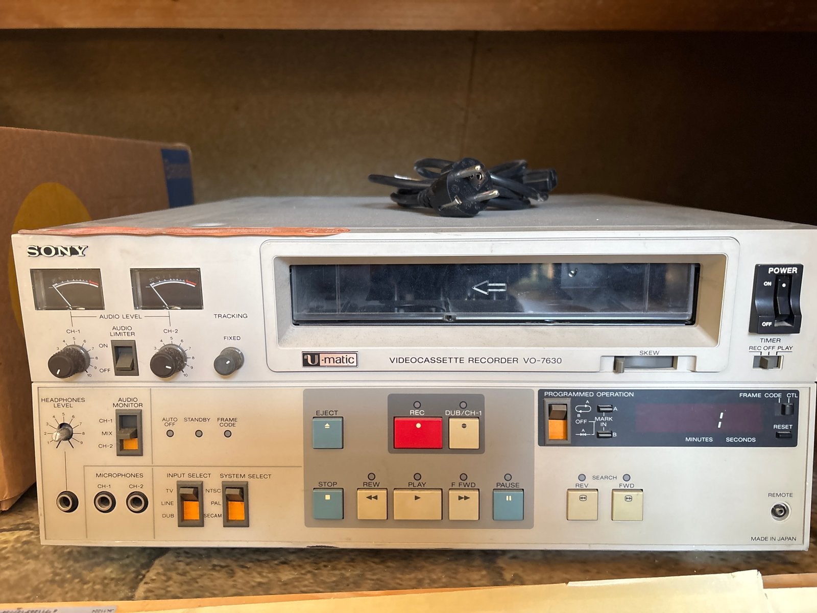 Sony U-matic Videocassette Recorder VO-7630, Ophalen, Gebruikt, Overige typen