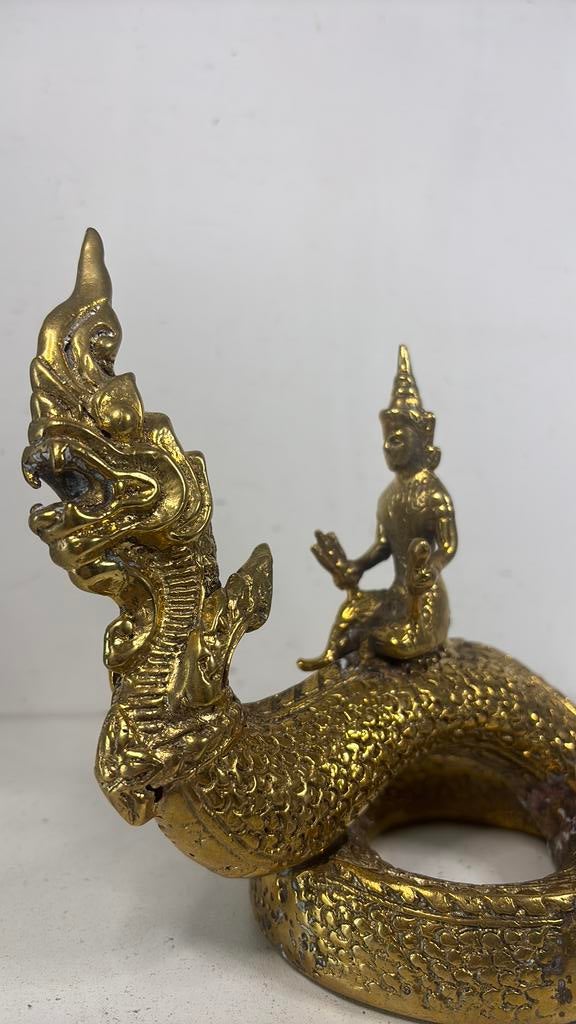 Boeddha op draak, Antiek en Kunst, Antiek | Koper en Brons, Ophalen of Verzenden