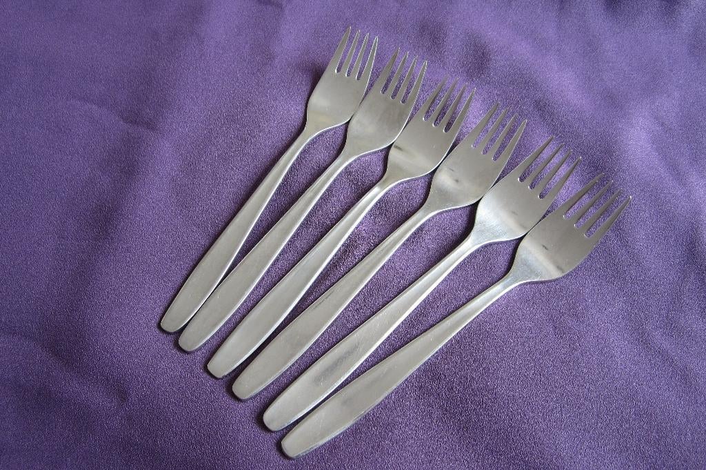 6 ontbijtvork,lunchvork 17 cm Gero Zilmeta quickstep 522., Gebruikt, Ophalen of Verzenden, Rvs of Chroom, Vaatwasserbestendig