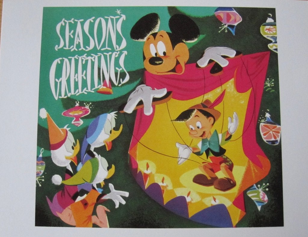 Kerst - Seasons Greetings - Pinokkio - nieuw, Verzamelen, Verzenden, 1980 tot heden, Ongelopen, Overige thema's