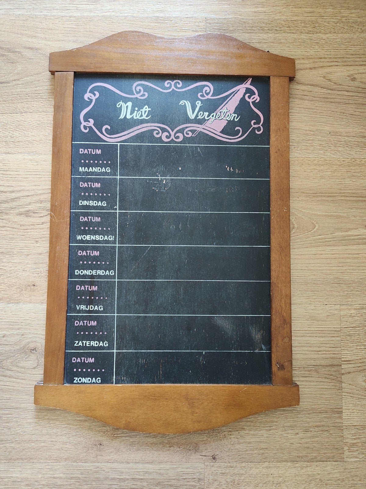 Vintage krijtbord/weekplanner, Ophalen of Verzenden