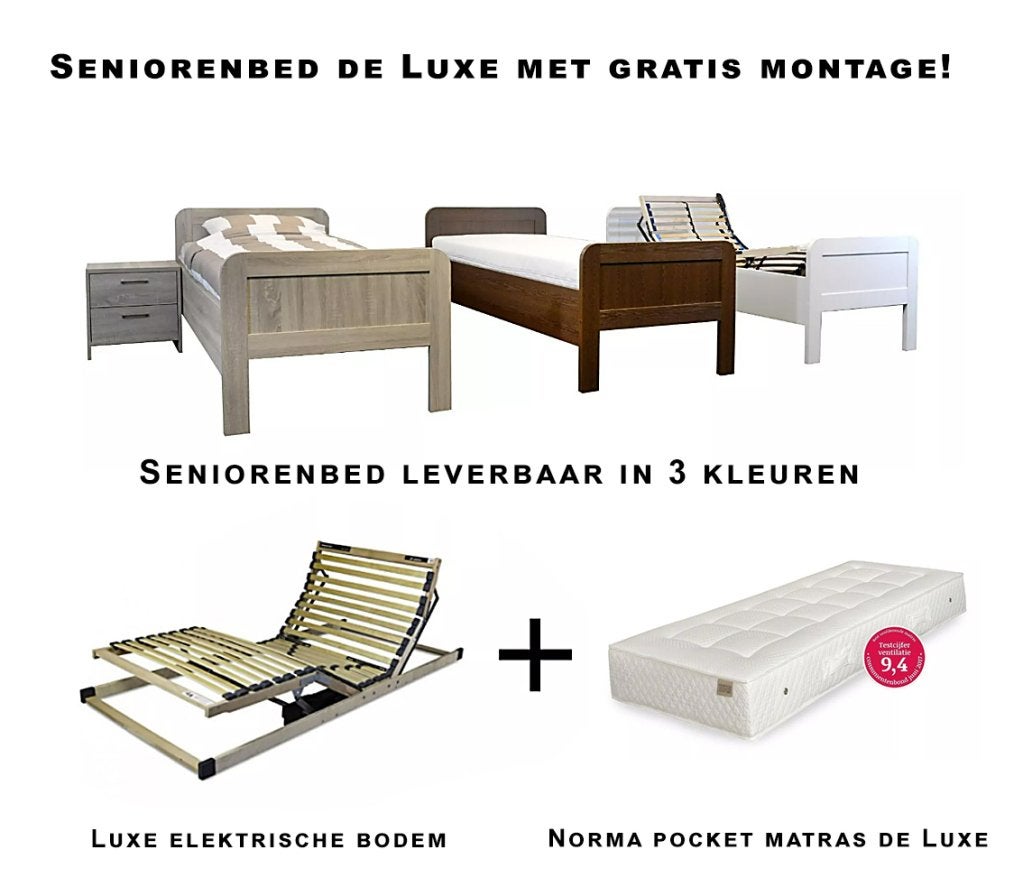 Seniorenbed de Luxe complete set - in 3 kleuren, Niet ingevuld, Niet ingevuld, Niet ingevuld
