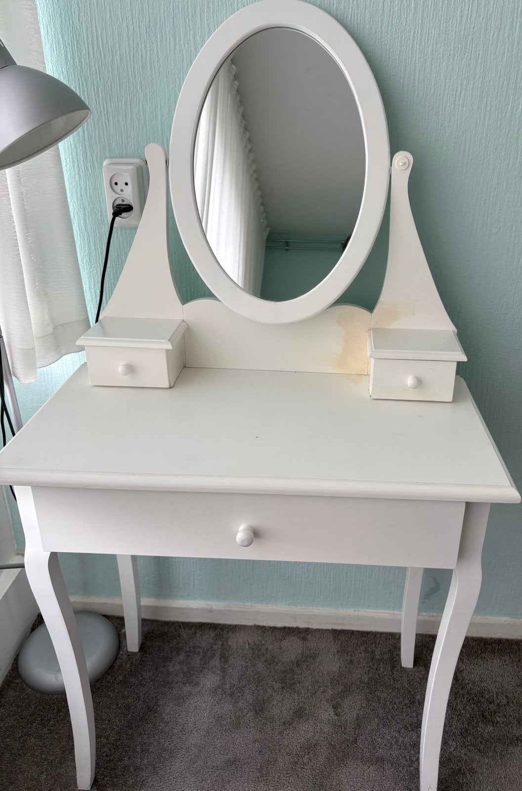 Witte Kaptafel, Ophalen, Gebruikt, 100 tot 150 cm, 50 tot 100 cm