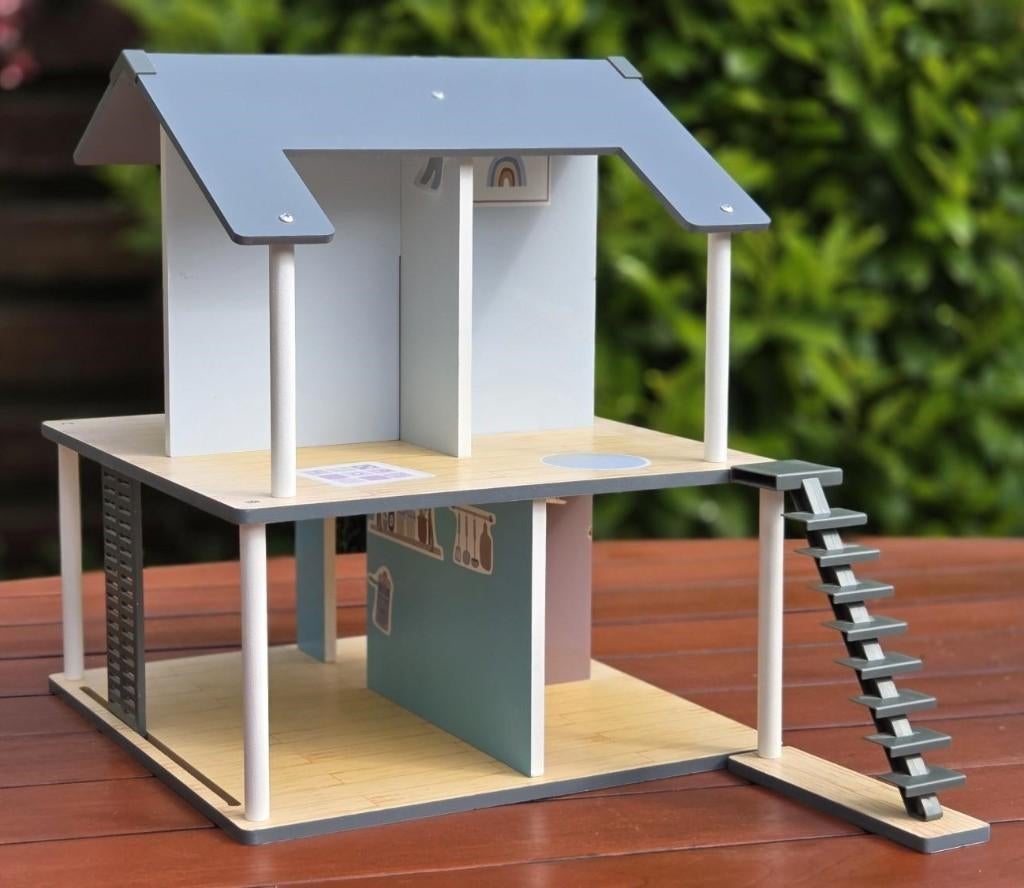 houten poppenhuis baby speeltuin keuken apparatuur poppetjes, Ophalen of Verzenden, Zo goed als nieuw, Poppenhuis