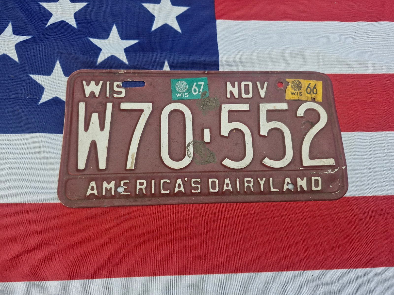 Kentekenplaat USA Wisconsin nummerbord Nummerplaat License, Verzenden, Gebruikt, Auto's