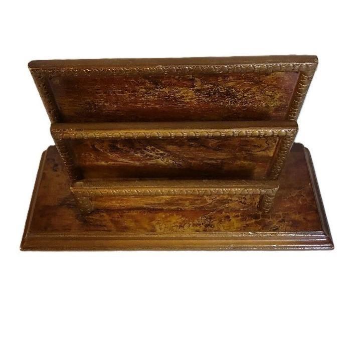 Vintage houten brieven / wenskaarten houder - bruin, Verzenden