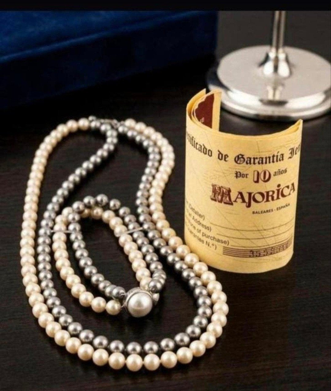 Vintage Majorica Parel Ketting & Armband Set - Full Set, Ophalen of Verzenden, Zo goed als nieuw, Wit, Overige materialen