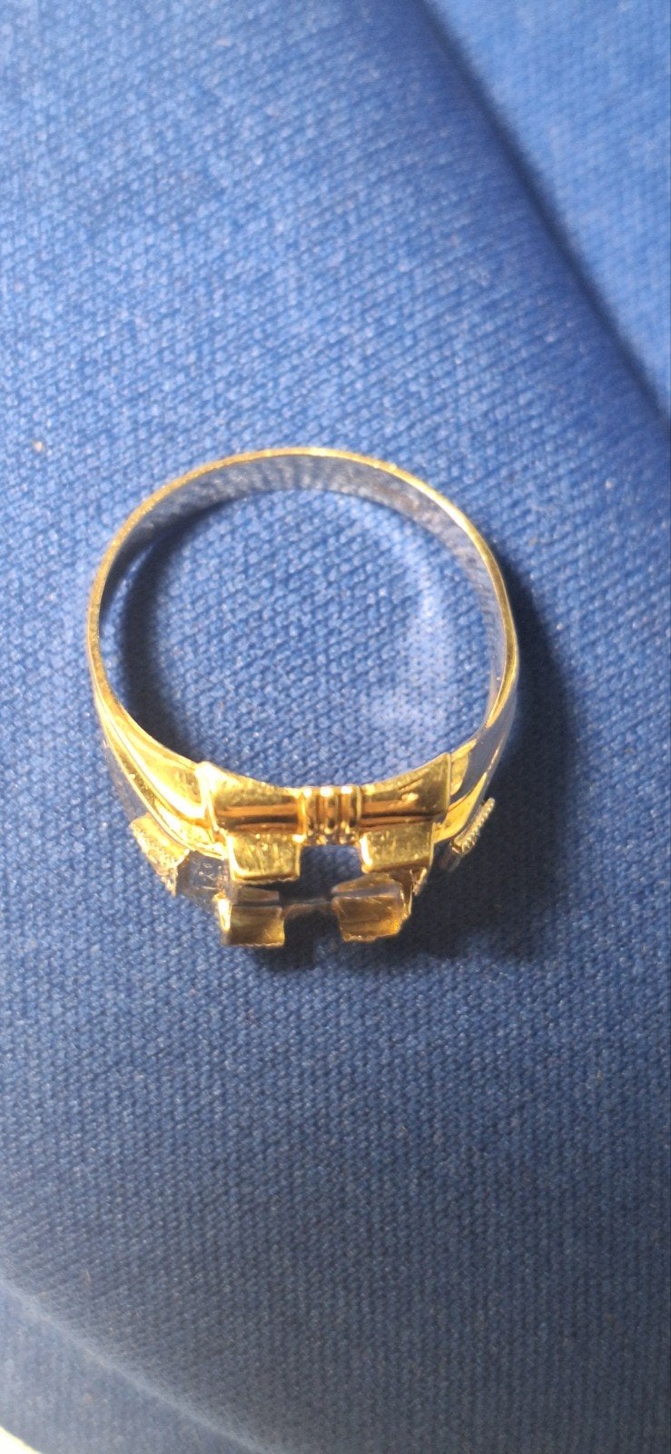 Antieke 10K Gouden Herenring met Diamanten, Gebruikt, Heer, Ophalen of Verzenden, 17 tot 18
