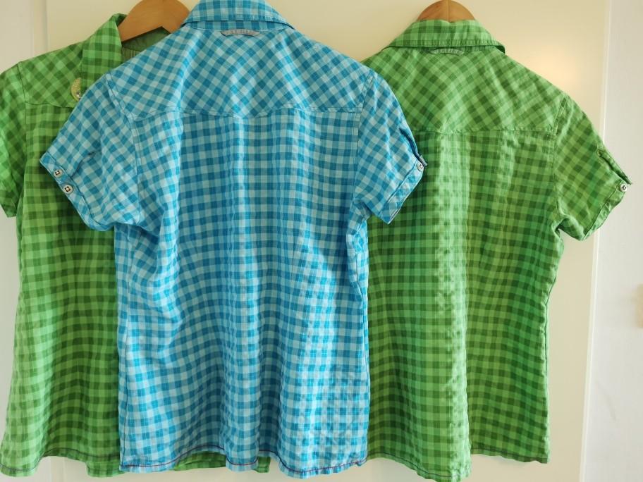 Ayacucho blauwe en groene technische blouse outdoor ZGAN mt, Ophalen of Verzenden, Zo goed als nieuw, Maat 42/44 (L), Groen
