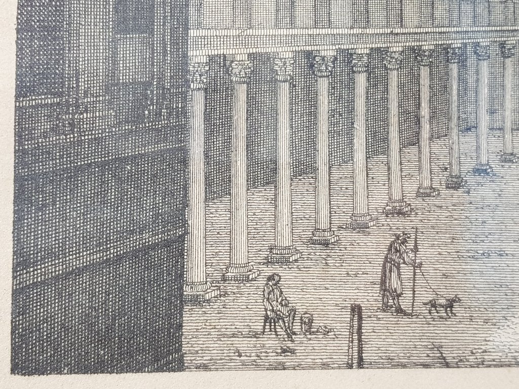 Guild Hall mooie antieke ingelijste gravure uit Engeland., Ingelijst, 1800 - 1899, Stadsgezicht, Ophalen of Verzenden