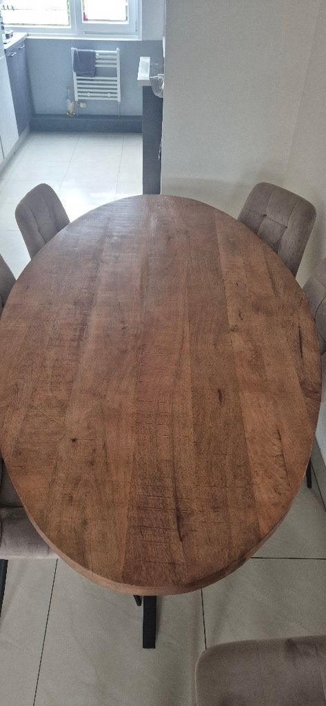 Tafel met 6 stoelen, Ophalen, Gebruikt, 50 tot 100 cm, Vijf personen of meer
