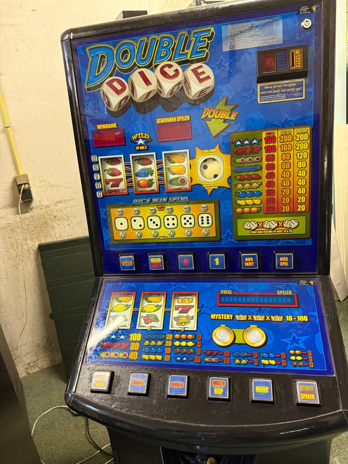 Double Dice fruitautomaat met sleutels (defect), Euro, Ophalen, Gebruikt, Met sleutels