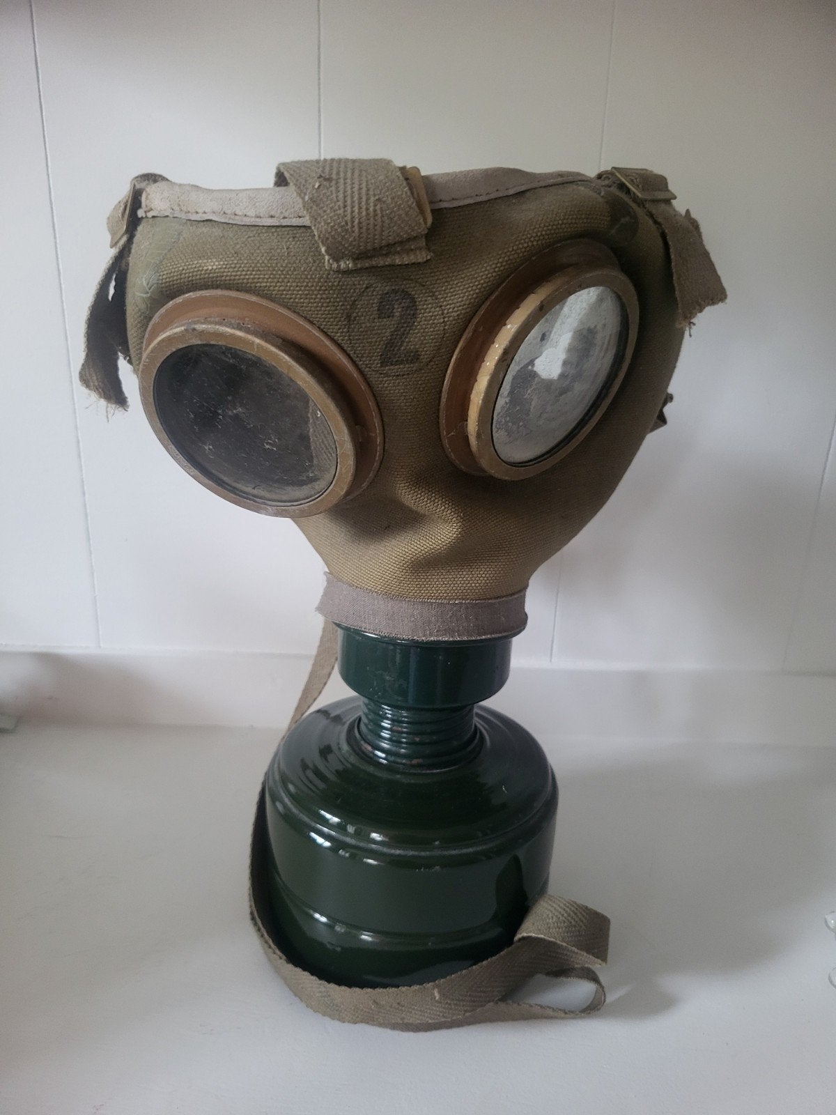 Vintage Gasmasker - Decoratie Mancave/Jagerskamer, Ophalen of Verzenden, Landmacht, Nederland