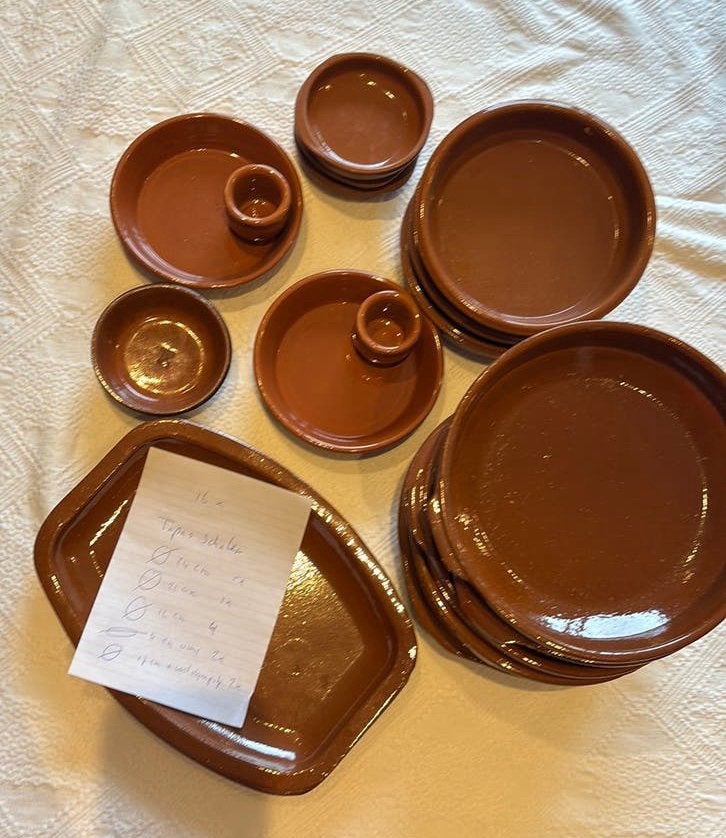 Tapasschalen terracotta diverse maten, Gebruikt, Ophalen of Verzenden, Schaal of Schalen, Overige stijlen