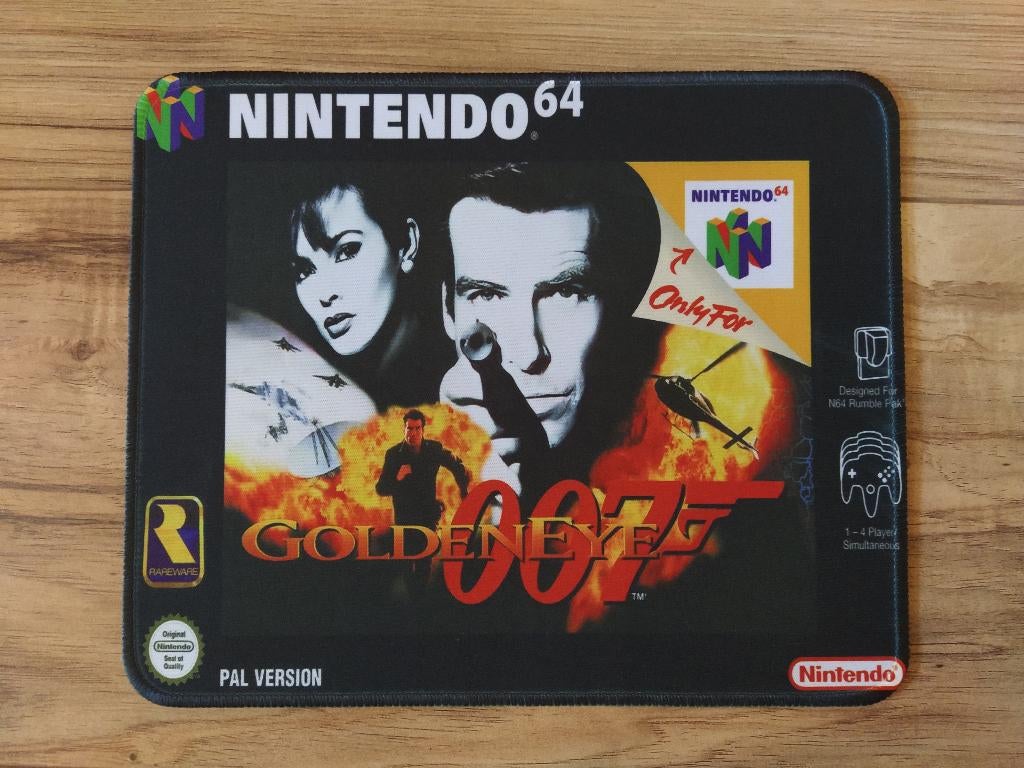 Goldeneye 007 Nintendo 64 Snes Retro Muismat Rare James Bond, Verzenden