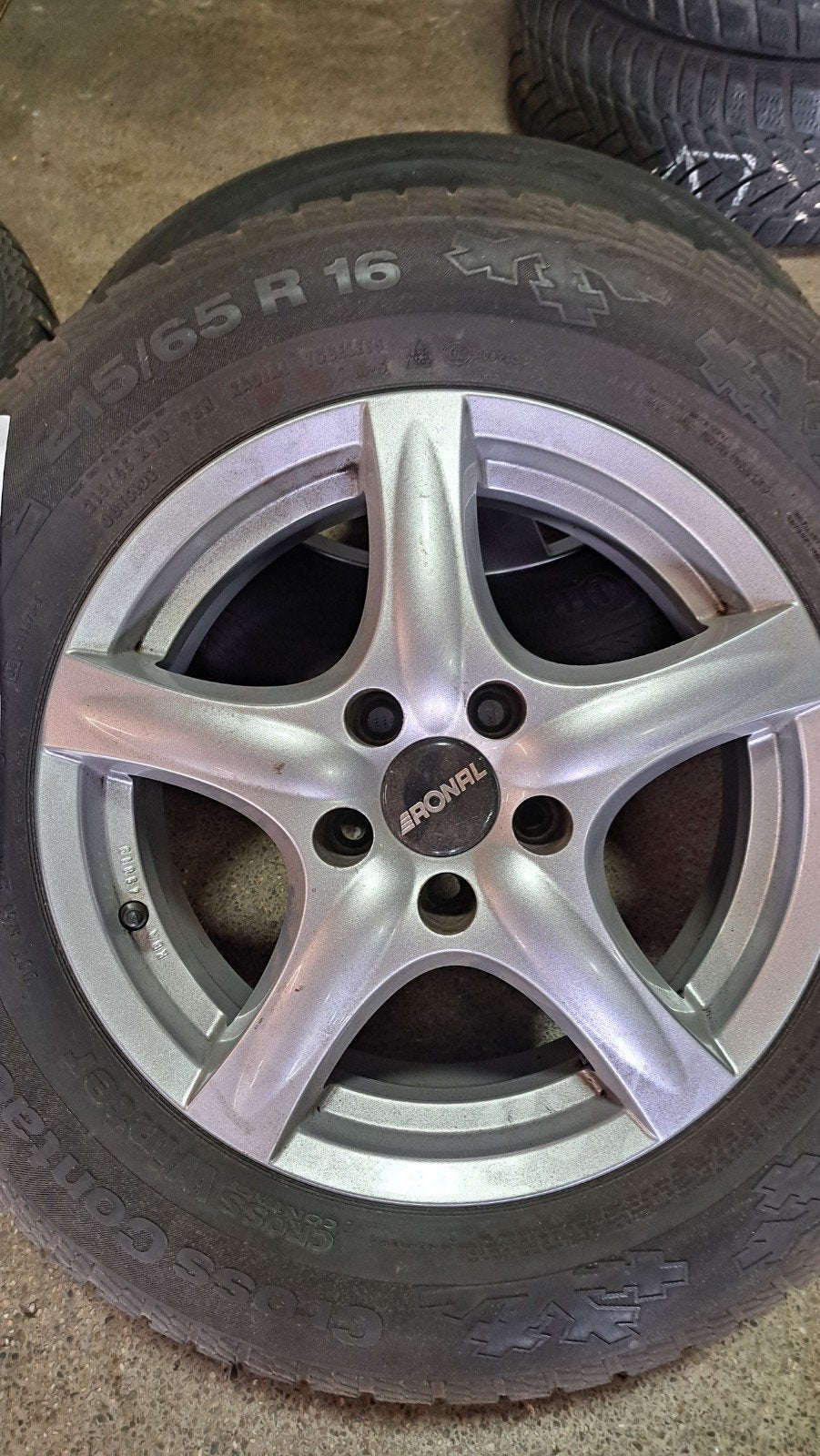 Velgen set voor Volkswagen Tiguan type 1 / 215/65R16, Ophalen, 16 inch, Winterbanden, Continental