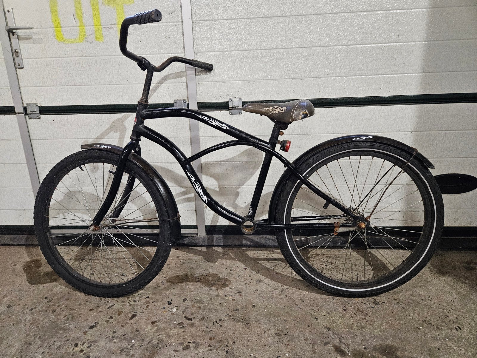 old school fiets, Ophalen, Terugtraprem, Gebruikt, Staal