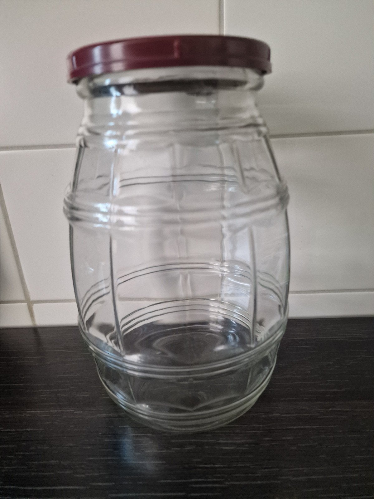 Oude glazen opberg pot uit kruideniers winkel, Antiek en Kunst, Ophalen of Verzenden