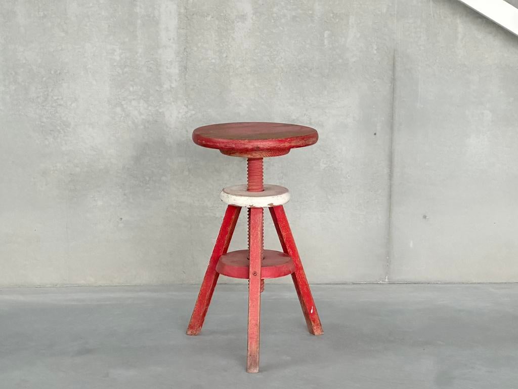 Vintage atelierkruk, Ophalen of Verzenden, Hout