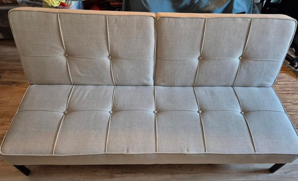 Sabine Slaapbank - Beige Geweven Stof - Nieuw, Ophalen, Overige materialen, 50 tot 100 cm, 150 tot 200 cm
