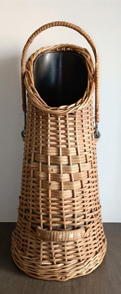 Kolenkit gevlochten met rotan vintage, Ophalen, Zo goed als nieuw, Riet
