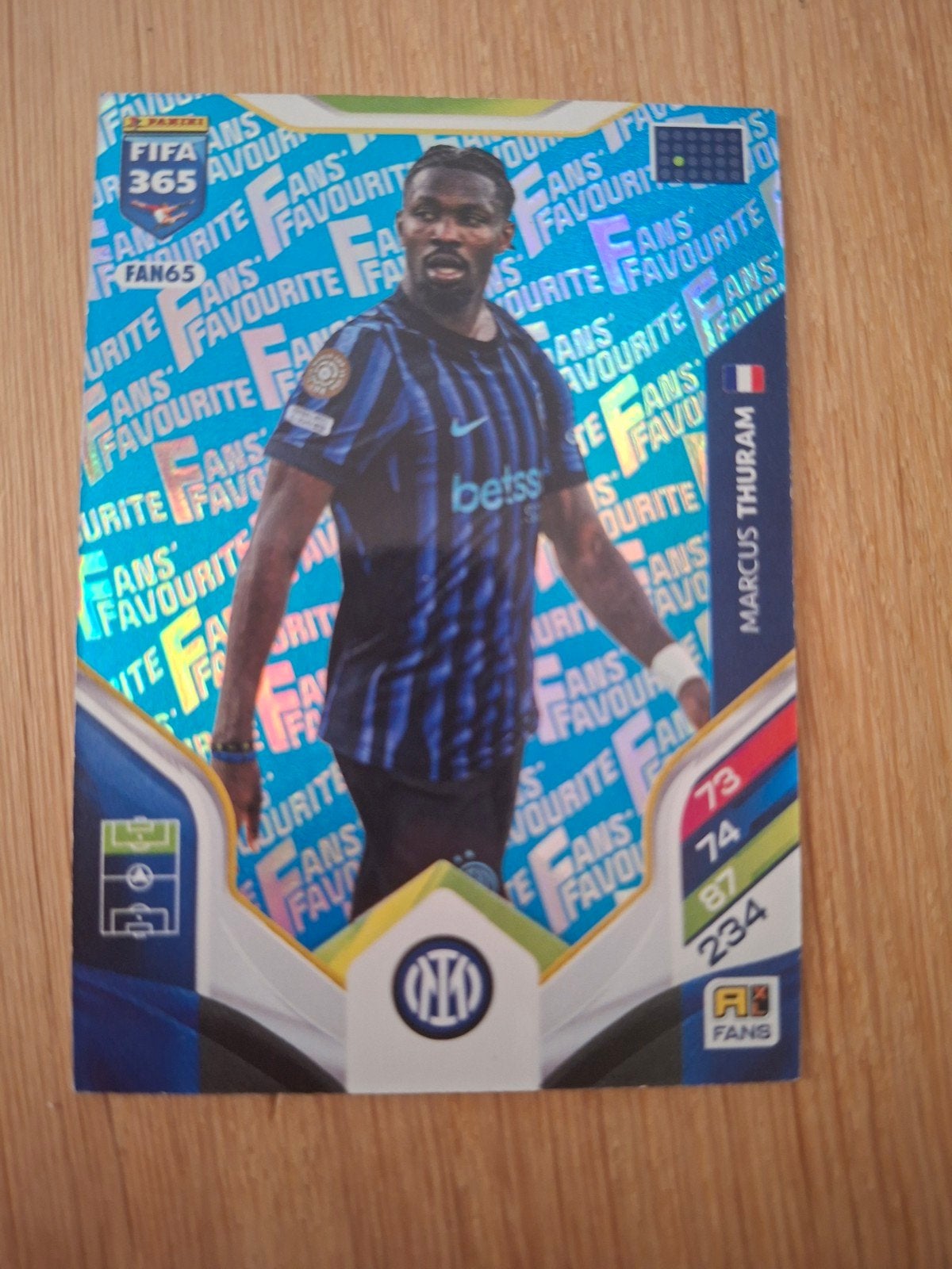 FIFA 365 Panini Fans Favourite Marcus Thuram Inter Milan, Ophalen of Verzenden, Zo goed als nieuw, Buitenlandse clubs, Spelerskaart