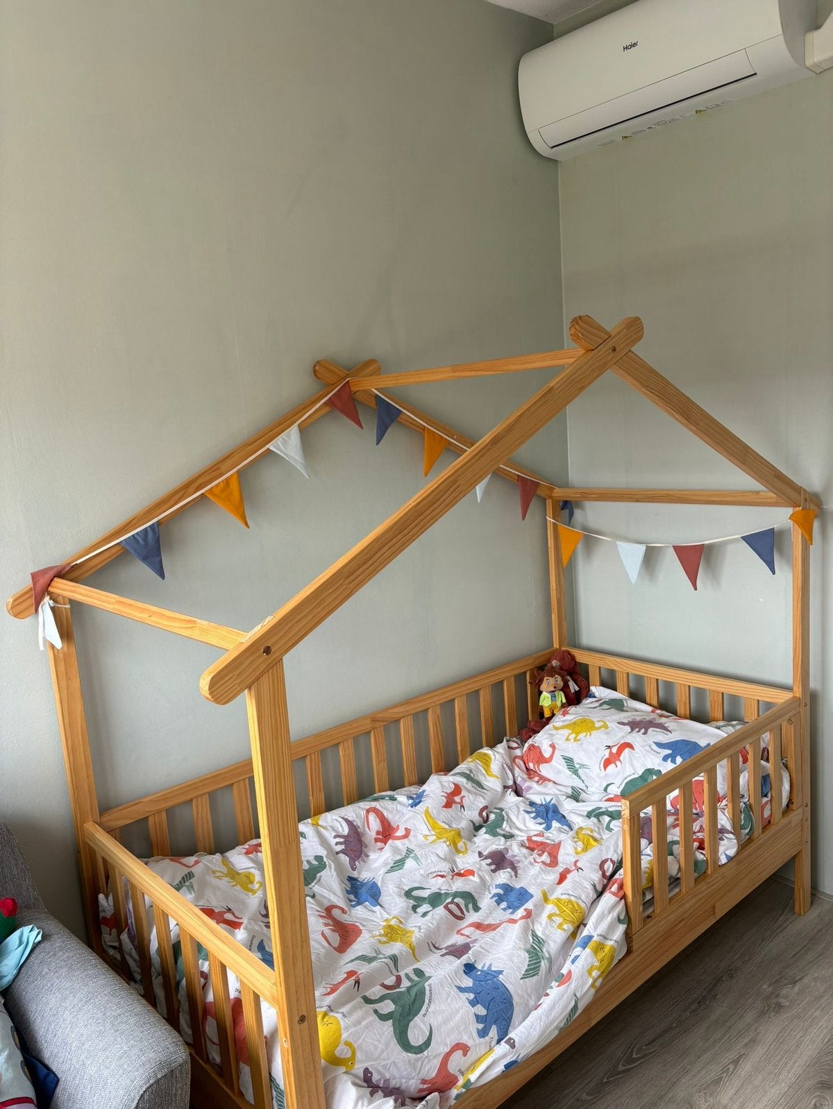 BEDHUISJE / JUNIORBED «MAISON» | 160 X 80 CM | NATUREL, Ophalen, Zo goed als nieuw, Overige typen