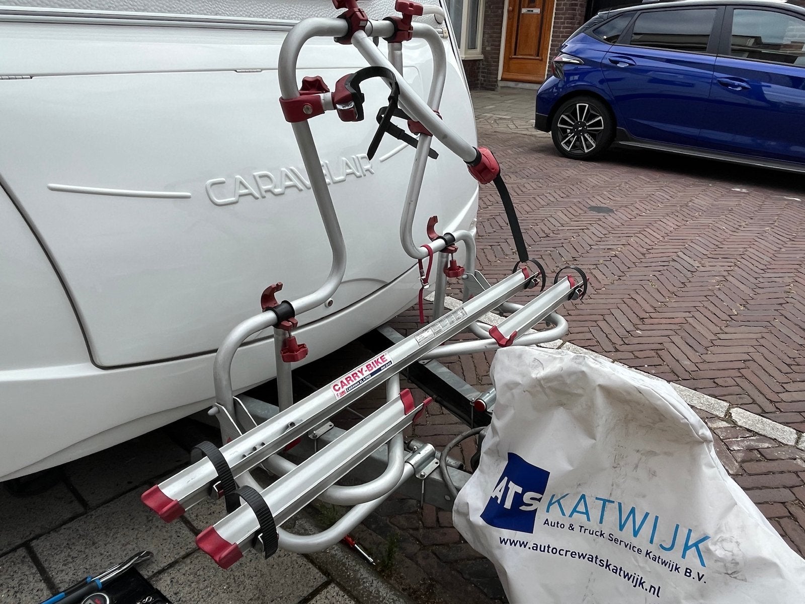 Fiamme Carry bike XL A Pro fietsendrager voor caravan dissel, Ophalen, Gebruikt