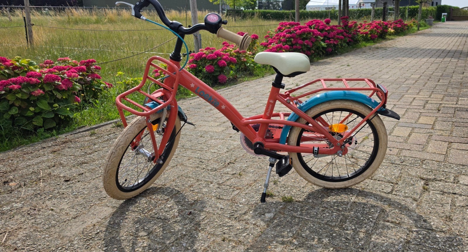 Loekie prinses meisjesfiets 16 inch, Fietsen en Brommers, Ophalen, Gebruikt, 16 tot 20 inch, Zijwieltjes