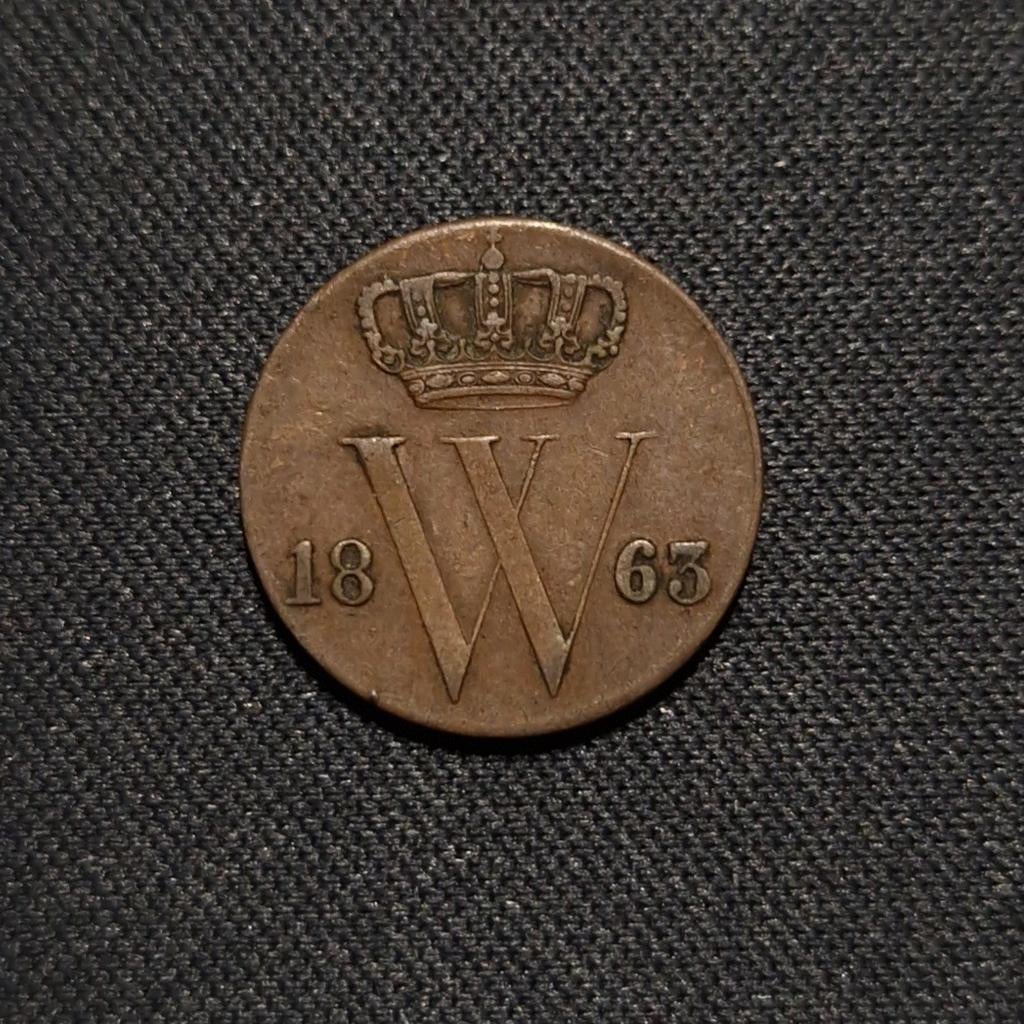 1/2 cent 1863, Postzegels en Munten, Munten | Nederland, Verzenden, Koning Willem III, Losse munt