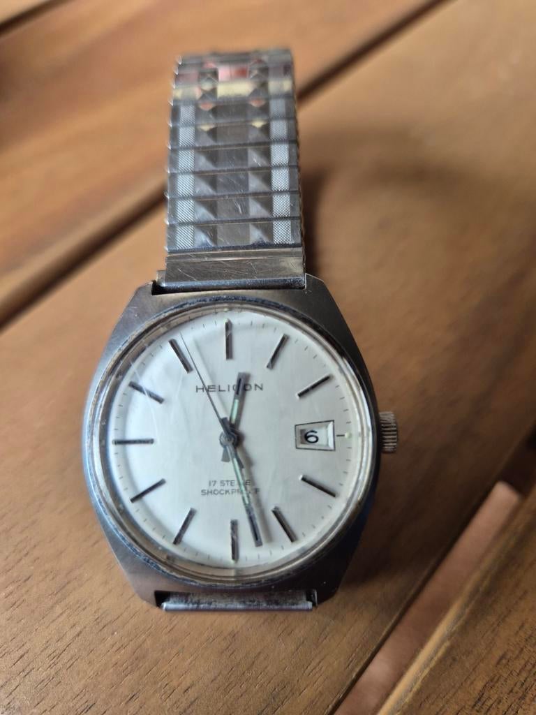Helicon Horloge - Vintage Polshorloge met Datum, Overige merken, Staal, Met bandje, Polshorloge