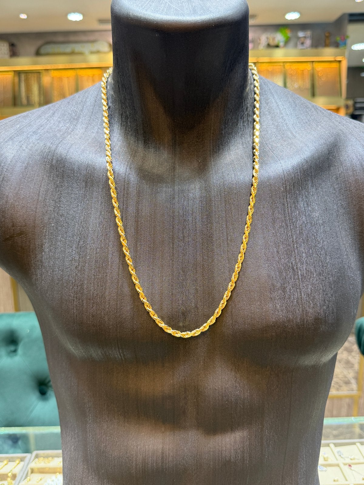 18KT Goud - 61.8 Gram - Ketting - ROPE - Herenketting, Sieraden, Tassen en Uiterlijk, Kettingen, Ophalen, Nieuw, Goud