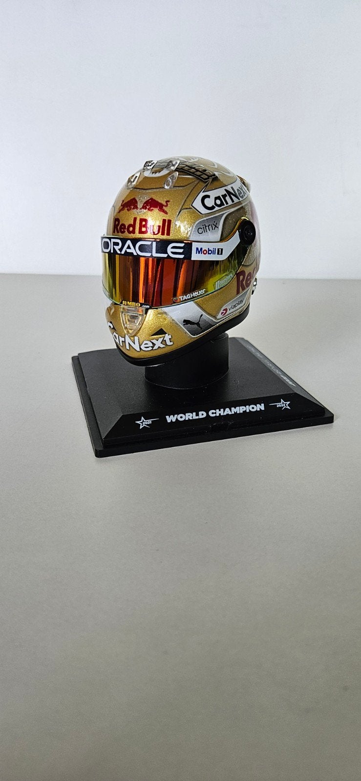 COMPLEET NIEUW: Max Verstappen mini helm, Wereldkampioen '22, Overige merken, 1:50 of kleiner, Overige typen, Nieuw