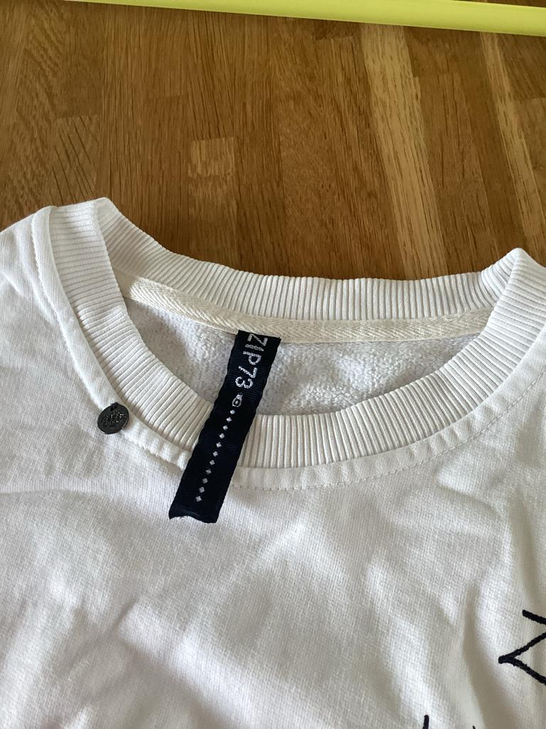 Witte sweater Zip 73 - Zo goed als nieuw, Ophalen of Verzenden, Zo goed als nieuw, Maat 38/40 (M), Wit