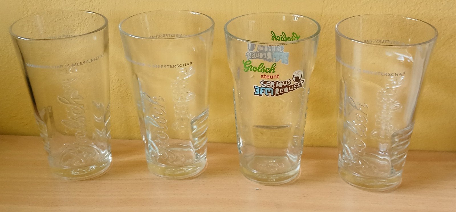 4 Grolsch bierpullen van glas, Ophalen of Verzenden, Nieuw, Glas, Overige merken