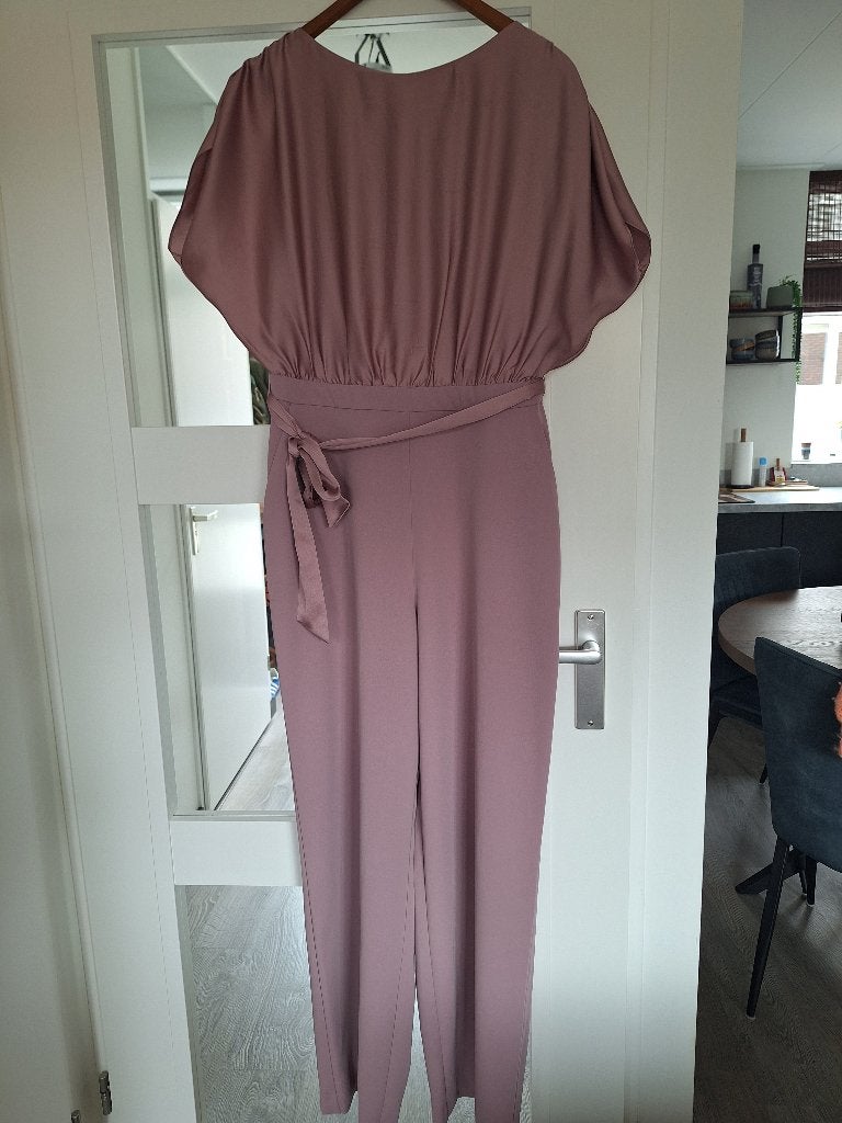 Vintage roze jumpsuit +stola+armband m 40 swing 1x gedragen, Maat 38/40 (M), Ophalen of Verzenden, Zo goed als nieuw, Roze