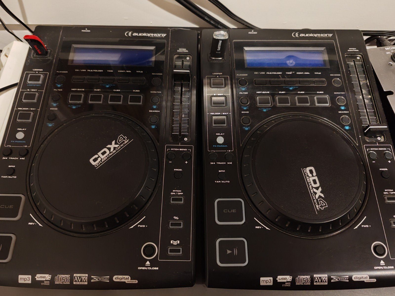 2 x Audiophony CDX4 DJ-speler (USB en CD), Muziek en Instrumenten, Dj-sets en Draaitafels, Ophalen, Gebruikt, Dj-set, Overige merken