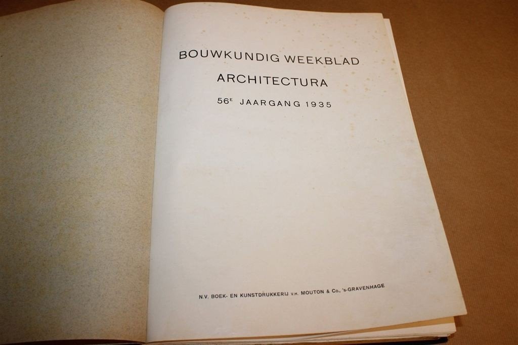 Bouwkundig Weekblad Architectura 1935 — 56e Jaargang, Ophalen of Verzenden, Gelezen, Architecten