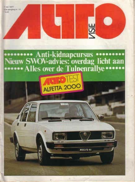 Autovisie 10 1977 : Alfa Romeo Alfetta 2000 - Fiat 127, Ophalen of Verzenden, Gelezen, Algemeen