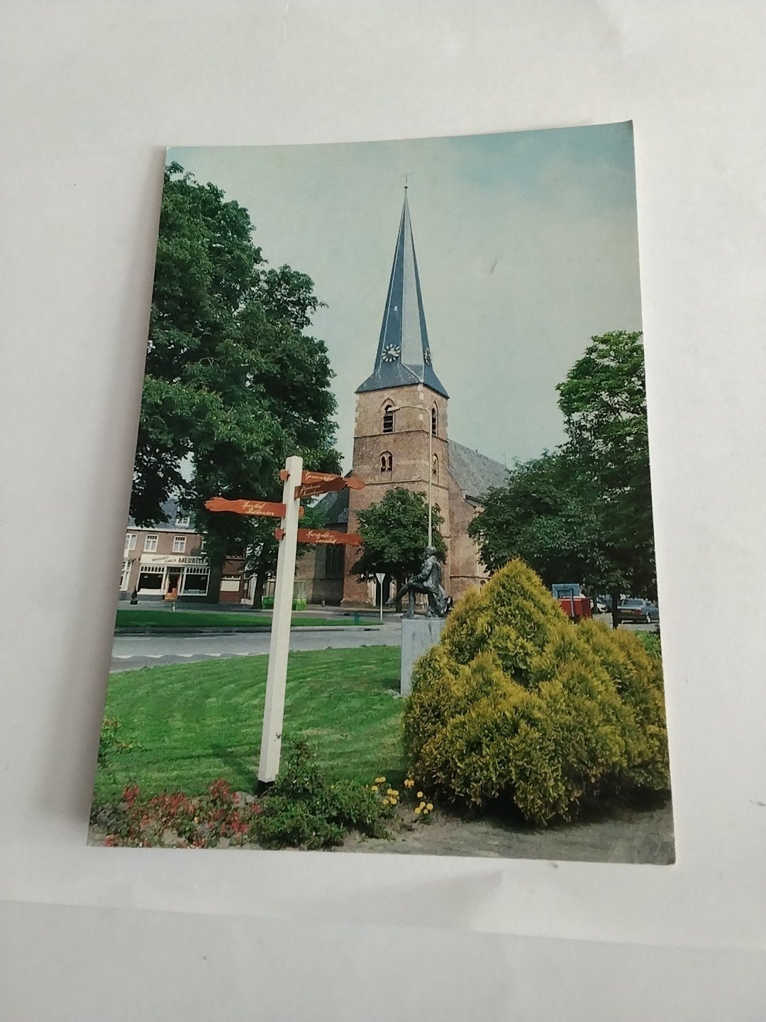 Ansichtkaart Vorden NH Kerk met beeld dichter Staring, Ophalen of Verzenden, 1980 tot heden, Ongelopen, Gelderland
