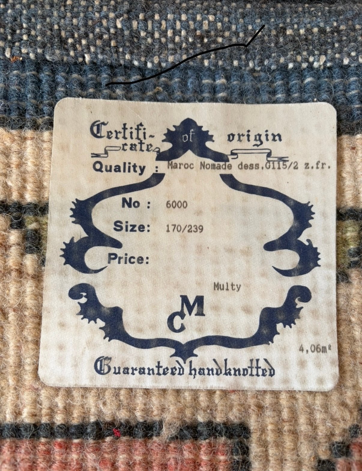 Marokaans kleed 170 x 239, Ophalen, 150 tot 200 cm, 200 cm of meer, Zo goed als nieuw