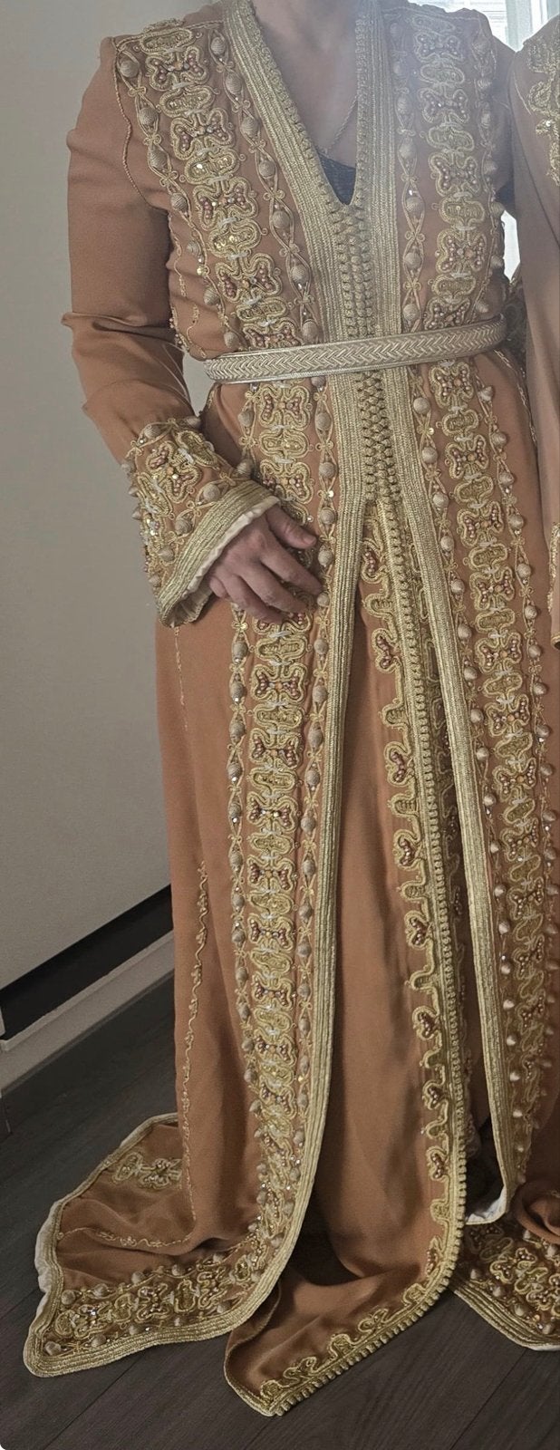 2 Prachtige Takshita's Mooi Bewerkt Marokkaanse Jurk kaftan, Ophalen, Meerkleurig, Maat 36 (S), Gedragen