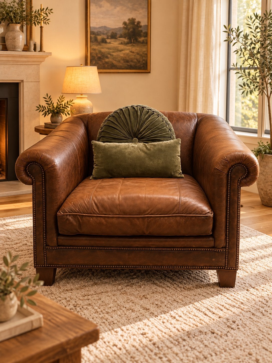 Prachtige Amerikaanse leren fauteuil, 1x1m, zo goed als nieu, Huis en Inrichting, Ophalen, Eenpersoons, Zo goed als nieuw, Minder dan 150 cm