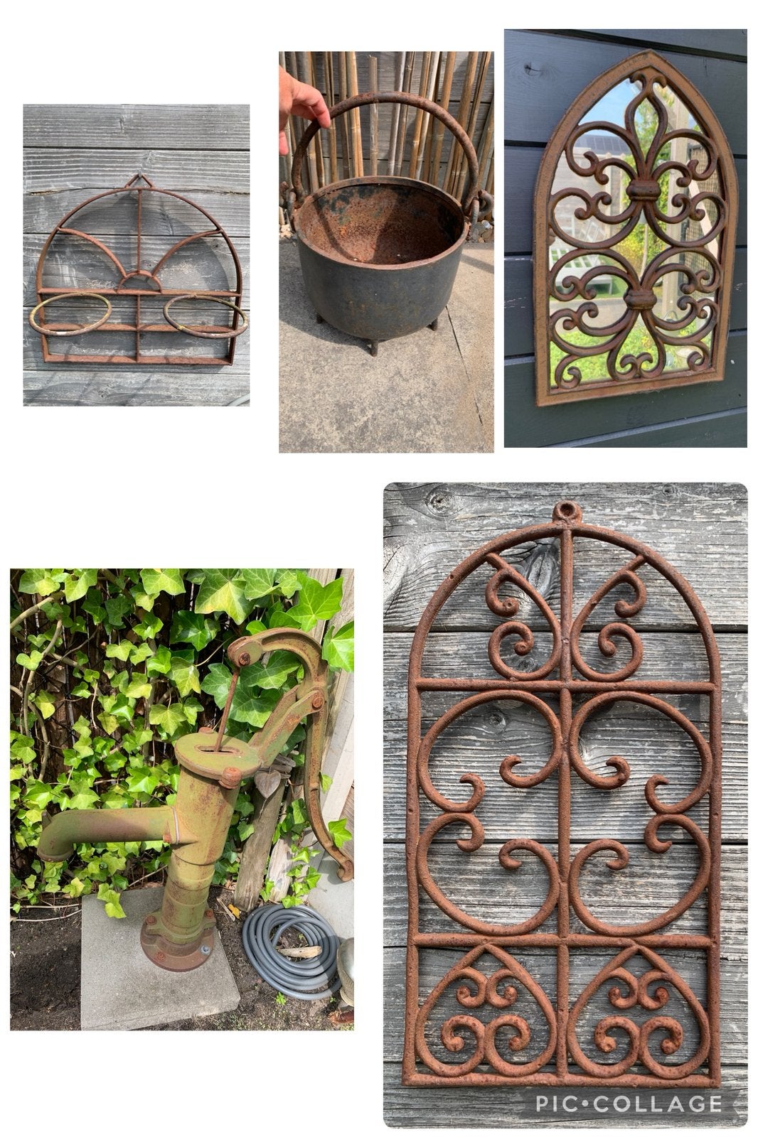 Decoratieve tuinaccessoires: gietijzeren pot, pomp en meer, Ophalen