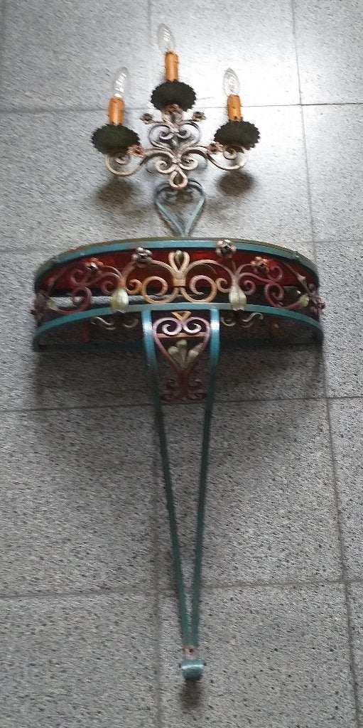 smeedijzeren konsole en kandelaar, Ophalen