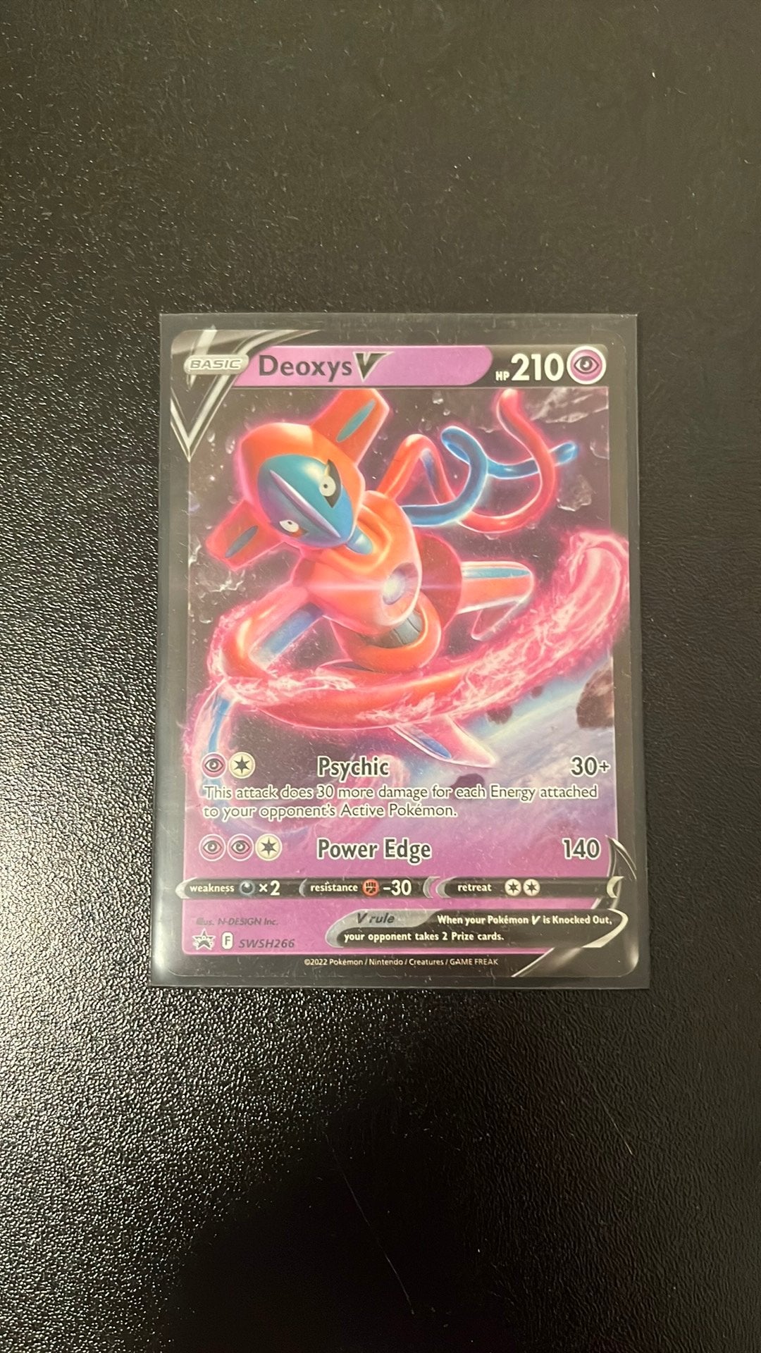 Pokemon kaart deoxys V, Ophalen, Zo goed als nieuw, Losse kaart